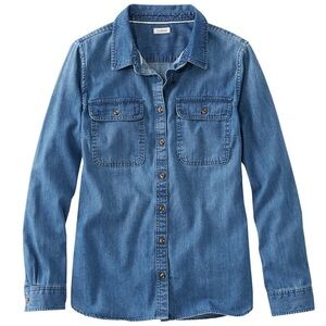 NWT LL Bean Heritage washed denim shirt size M